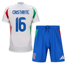 Italien Bryan Cristante #16 Bortaställ Barn EM 2024 Korta ärmar (+ Korta byxor)